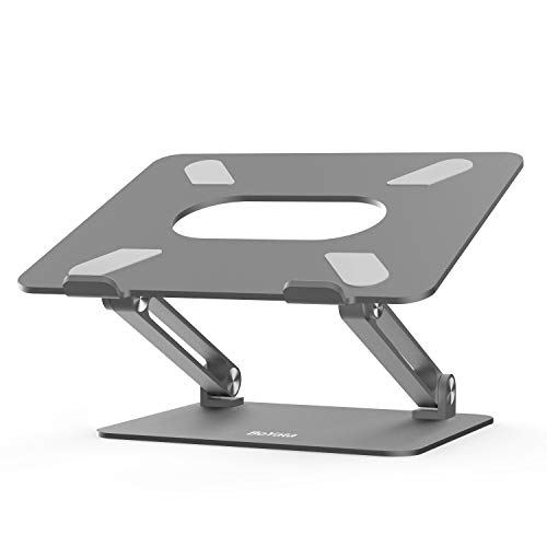 Laptop Stand, Boyata Laptop Holder, Multi-Angle Stand with Heat-Vent to Elevate Laptop, Adjustable Notebook Stand for Laptop up to 17 inches, Compatible for MacBook, HP Laptop and so on – Space Gray