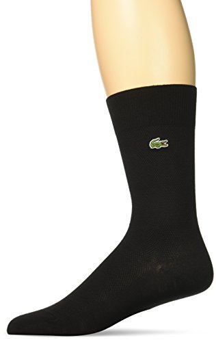 Lacoste Men's Classic Jersey Crew Sock, Black, US Shoe Size 6-9