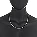 925 Sterling Silver Nickel-Free 1.2mm Box Chain Necklace, 22 inches - Made in Italy + Cleaning Cloth