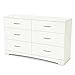 South Shore Step One 6-Drawer Double Dresser Pure White, Contemporary