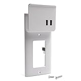 Enstant Smart Wall Plate Sockets Charger Outlet Coverplate Dual USB Ports, Phone Charging Dock Holder Wall Stand,Installs in Seconds,Fits All Standard Outlets,Free Up Outlets,FCC, RoHs, ETL