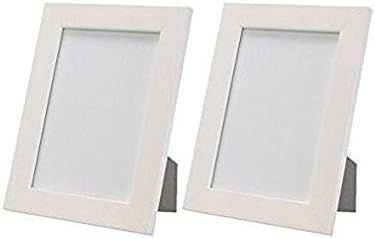 Set of 2 White Wood Frame Ikea Frame Photo Picture 5"x7" Picture Holder Display Home Decor NEW