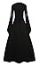 Meilidress Women Medieval Dress Lace Up Vintage Floor Length Cosplay Retro Long Dress Black