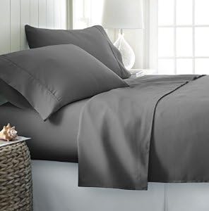 100% Egyptian Cotton 3PC Duvet Set For Stylish, Comfortable Queen Bed Highest Quality 800 Thread Count With Elephant Grey Color