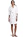 Seven Apparel Hooded Pom Pom Plush Robe, Angelic White