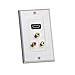 Cmple - HDMI with 3RCA Jack Composite Combo Wall Plate Gold Plated HDMI 3RCA Wall Plate Video Audio Outlet Panel, White primary