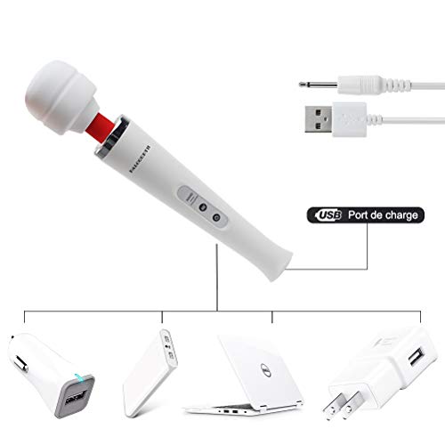 Cordless Personal Wand Massager with 10 Powerful Vibration Patterns, PALOQUETH Rechargeable Handheld Massager Electric Wand Massage Stick for Deep Muscles Pain Relief