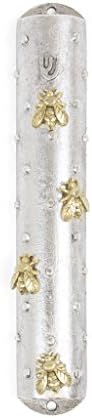 Mezuzah Judaica w/ Scroll Housewarming Gift Jewish Wedding Gift Honey Bees 4.75"