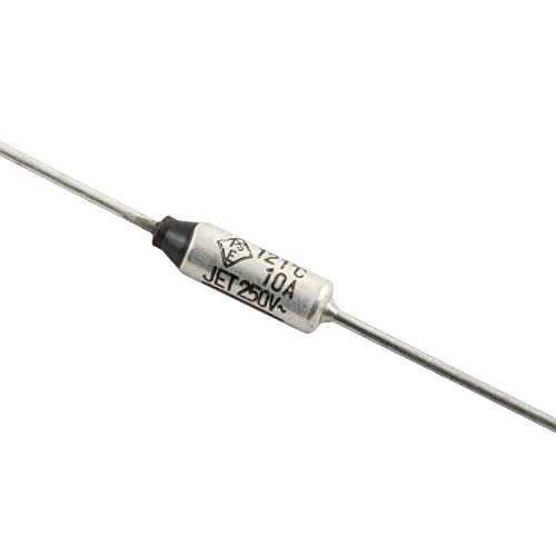 RuiLing 10-Pack Metal Thermal Fuse Thermal Cutoffs for Transformer Motor Electric Industrial Household Appliances SF119E-121 Degree Celsius 10A/250V