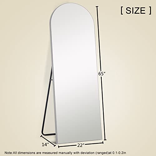 NeuType Arched Full Length Mirror Floor Mirror Wood Frame Modern