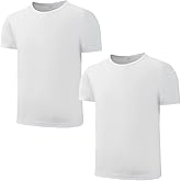 Juephe 2 Pack Kids/Boys/Youth Quick Dry Sports Tee Shirt Mesh Moisture Wicking Active Athletic T-Shirt (Age4-18Years)