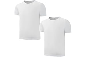 Juephe 2 Pack Kids/Boys/Youth Quick Dry Sports Tee Shirt Mesh Moisture Wicking Active Athletic T-Shirt (Age4-18Years)