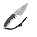 CRKT Ruger Carbine Neck Knife: Full Tang Fixed Blade EDC Knife, Stonewashed Plain Edge Drop Point Blade, Glass-Reinforced Nylon Sheath with Lanyard R2701