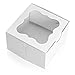 25 Pack White Bakery Box with Window 4X4X2.5 inch Eco-Friendly Paper Cardboard. Gift Packing Boxes for Pastries, Cookies, Small Cakes, Pie