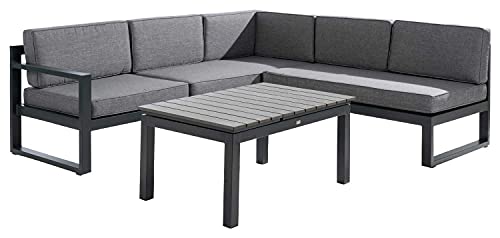 Möbel Jack Gartengarnitur Gartenlounge Sitzgruppe Gartengruppe Set | 3-teilig | Aluminium | Anthrazit | Grau | Mit… – Bild 3