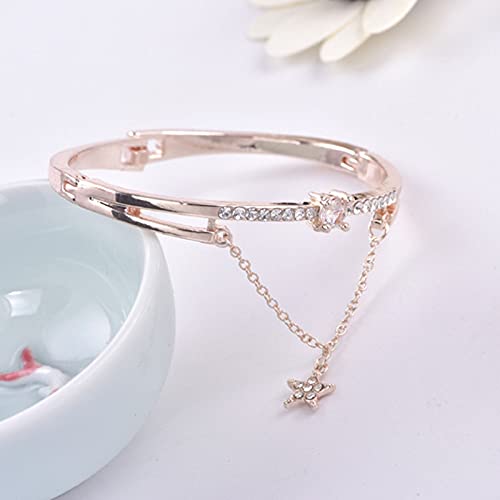 Crystal Bracelets, Synthetic Crystal Diamond Bangle Bracelet, Star Shape Drop Bracelet for Women/Men/Best Friend