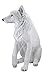 Ebros Large Artemis Wildlife Sitting Alpha Albino Ghost White Wolf Statue 20.5