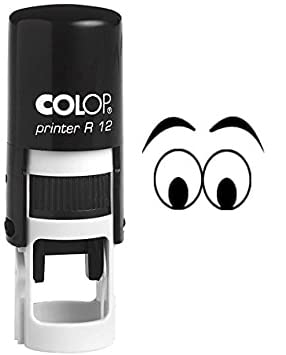 Eyes Self Inking Mini Rubber Stamp Colop Round Decorative Teachers Stamps 12mm