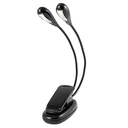 uxcell Dual Arm USB 4 LED Flexible Clip-on Light Lamp Black for PC Notebook