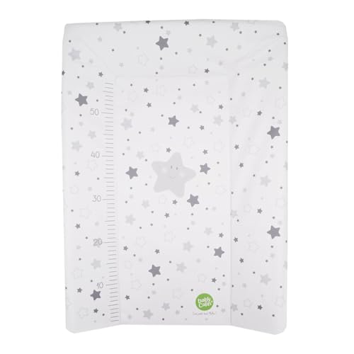 BabyCalin Luxury Changing Mat Star Grey 50 x 70 cm - Con tabla de altura impresa