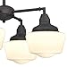 Westinghouse 6342000 Scholar Four-Light Indoor Convertible Chandelier/Semi-Flush Ceiling Fixture, Oil Rubbed Bronze Finish with White Opal Glass, Oil-Rubbed Bronze