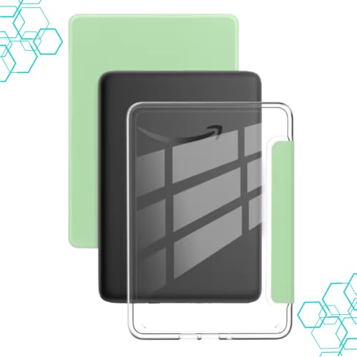 Capa Para Kindle 11ª Geração 2024 e 2022 (C2V2L3 e RS23CV) 6 Polegadas Acrílico Sistema de Hibernação - Fechamento Magnético (Verde Claro)