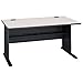 Bush Business Furniture Series A 60W Computer Desk in White Spectrum and Slate, Large Office Table for Home or Professional Workspace