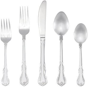 46 Piece Monogrammed Bouquet Pattern Flatware Set
