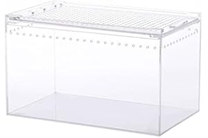 NANEEZOO Magnetic Acrylic Enclosure, 10x6x6 Inch Tall Long Case Reptile Habitat Terrarium cage for Terrestrial Arboreal Tarantula Scorpion Sling Isopods Lizards Invertebrates Insect Mantis