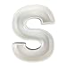 Just Artifacts 5.5-Inch White Decorative Ceramic Letter Dish (Letter: S, Length: 5.5 Inches)