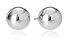 Amazon Collection 14k White Gold Ball Stud Earrings