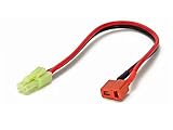 Charger Cable Adapter: Deans T-Plug Female to AIRSOFT Tamiya Mini Male (Wires Cables Leads Plugs LiPo Battery)
