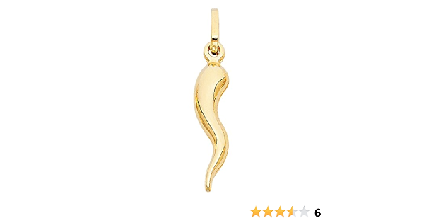 14K Yellow Gold Cornicello Italian Horn 