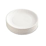AJM Packaging PP9GRAWH 9" White Paper Plates Green Label (12 Packs of 100)