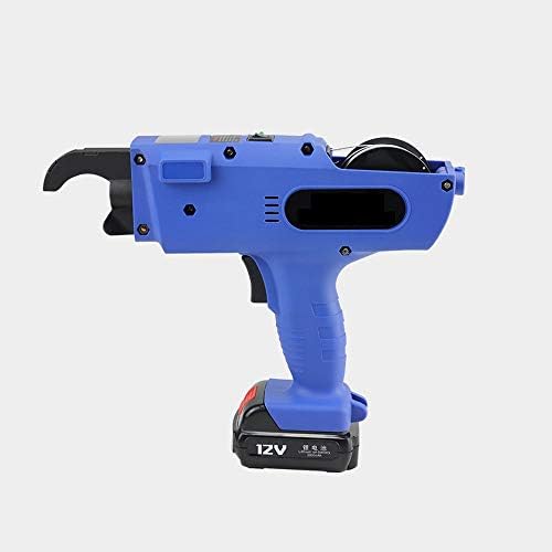 Automatic Rechargeable Rebar Tying Machine 12V Lithium Battery Electric Rebar Tying Machine Tool Set Cordless for Building Rebar Tier Blue FAJIE