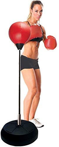 Protocol Boxing Ball Set with Punching Bag, Boxing Gloves, Jump Rope, Adjustable Height Stand