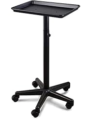 Premium Aluminum Instrument Salon Tray Tattoo Rolling Tray Station-Black