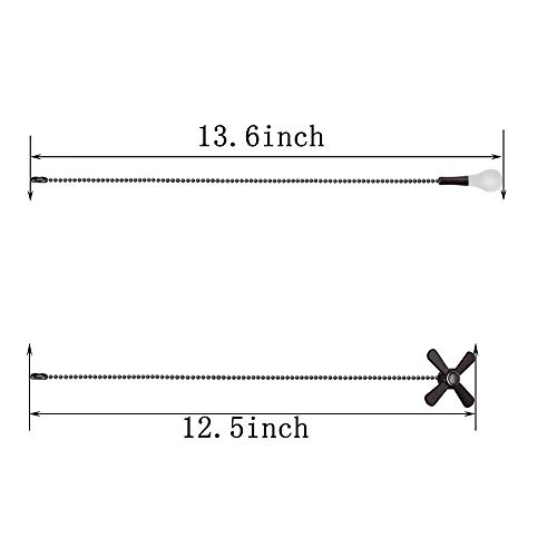 Fan Pull Chain Set - 13.6 Inches 3mm Diameter Beaded Ball Ceiling Fan Pulls Set with Connector Including Light & Fan Pulls, Silver
