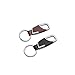 2PCS Stainless Steel Key Chain with Leather Heavy Duty Home Office Car Keychain with Key Ring Key Holder for Men and Women-Brown & Black primary