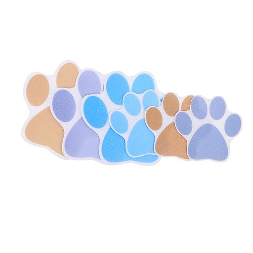 HOUDERCO 6pcs Adorable PEVA Non-Slip Bathtub Stickers Waterproof Anti-Slip Stickers Cartoon Dog Paw Prints for Boys and Girls Bathrooms and Showers