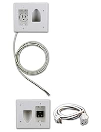 Kit Datacomm 50-3323-WH-KIT organizador de cable de TV de pantalla plana con solución de energía - blanco