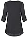 Cestyle Long Sleeve Blouses, Ladies Chiffon Pleated Dressy Tops Fashion 2017 Chinese Layered Swing Vintage Round Neck Fit Flare Tunic A-Line Trapeze Casual Wear Clothings Chic Plain Shirt Black L