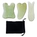 Beautyours Gua Sha Massage Tool Nature Quartz Jade Stone Guasha Scraping Board for SPA Acupuncture Therapy Trigger Point Treatment on Face Eye Neck Arm, Should - Pack of 3, Green
