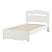 South Shore Lily Rose Bed & Headboard Set, Twin 3-inch, White Wash