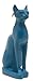 Classical Blue Bastet Cat Statue with Earring - Egyptian Goddess Collectible- Made in Egypt