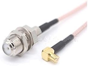 2 pcs MCX male to F female low loss extension cable RG316 F-Type Female to MCX Male Right Angle RG316 RF coaxial coax cable assembly Pigtail Adapter Cable