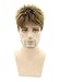 Kalyss Men's Short Straight Brown Wig with Hair Bangs Heat Resistant Synthetic Hair Wig