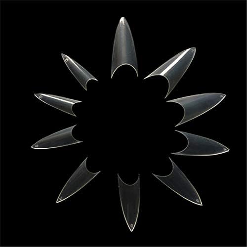 500pcs Clear False Nail Tips Shape Lady French Style Short Acrylic Artificial Tip Extension 10 Sizes for Nail Art Salons and Home DIY