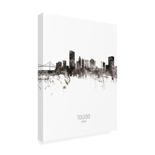 Wrapped Canvas Wall Art - Michael Tompsett 'Toledo Ohio Skyline Portrait II' Wa…