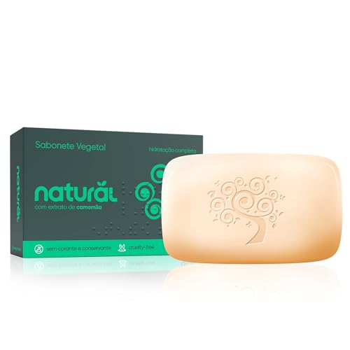 Sabonetes com Extrato de Camomila - Limpeza Suave - Ação Calmante e Tonificante - Todos os Tipos de Pele - Vegano - 80g